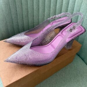 Melissa x Larroudé Cinderella Pump In Clear Glitter PVC